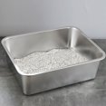 thumbnail image 3 of HLONK Bac à Litière pour Chat en Acier Inoxydable, Toilette pour Chat Ouverte Intégrée, Résistante aux Chutes, Rehaussée et Étanche, 3 of 7