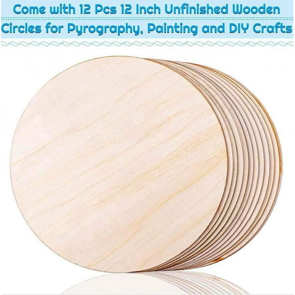 WHAMVOX Unfinished Round Wooden Tags for DIY Craft Projects and Home Decor Smooth Surface Beige Color 10pcs
