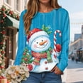 thumbnail image 2 of Towmus Christmas Sweatshirts for Women Plus Size Women Xmas Santa Graphic Sweatshirt Crewneck Long Sleeve Holiday Pullover Tops, 2 of 6