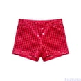 thumbnail image 2 of Fozruso Sparkling Dotty Stage Shorts For Girls And Boys – Glimmering Sequin Dance Shorts For Performances And Events for Kids School Daily(Red), 2 of 5