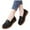 Black, variant on Eltusu Women Loafer Flat Shoes, Breathable No Slip Round Toe PU Dress Shoes Brown Size 6