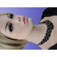 thumbnail image 4 of Faux Crystal Black Silver Tone Beaded Collar Choker Bib Necklace Adjustable Womens Jewelry, 4 of 4