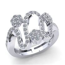 1ctw Round Cut Diamond Ladies Flower Wavy Anniversary Wedding Band Solid 10K Rose, White or Yellow Gold GH I1-I2