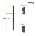 thumbnail image 2 of Uxcell 6542 High Speed Steel Twist Drill Bit, Fully Ground Black Oxide 4.6mm Drill Dia 80mm Total Length 10Pack, 2 of 6