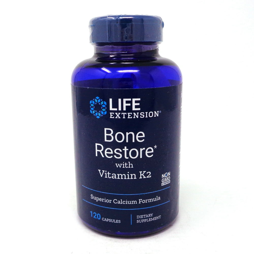 Life Extension Bone Restore with Vitamin K2 120 Capsules Walmart