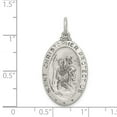 thumbnail image 3 of 925 Sterling Silver Solid Satin Reversible Oxidized St. Christopher Medal Charm Football 30x15mm Wide Pendant Necklace f, 3 of 3