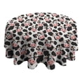 thumbnail image 4 of Light Gray Cow Black Spot Pattern Round Tablecloth 60"x60",Wrinkle Wipeable Table Cloth for Kitchen Dining Room Picnic Patio Party, 4 of 6