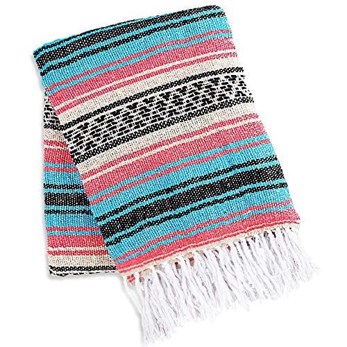 Zulay Home Authentic Mexican Blankets - Hand Woven Yoga Blanket