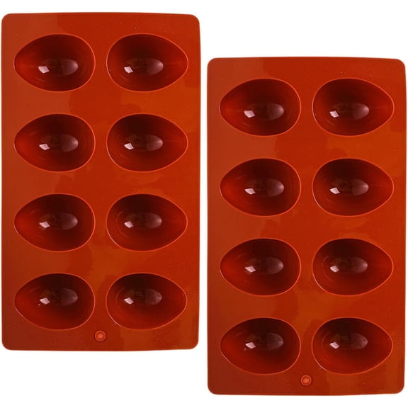 Silicone Egg Molds - 8-Cavity Egg Shaped Baking Pan for Chocolate, Candy, Soap & Cake Decorating - Easter Egg Tray for Peanut Butter, Muffins & DIY Crafts