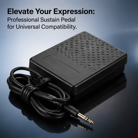 WEUVEB Electronic Instrument Sustain Pedal Black Plastic Enhanced Sustain Effect