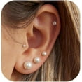 thumbnail image 4 of Cterwk 12 Pairs Pearl Earrings 8mm Round Ball Pearls Stud Earrings Hypoallergenic Imitation Pearl Earrings Set for Women, 4 of 6