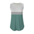 thumbnail image 5 of Goodeals Summer Sleeveless Shirts Women Cute Striped Color Block Tank Tops V Neck Tunics Loose Fit Clothes Curve Hem 2025 Fashion(Green,S), 5 of 7