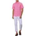 thumbnail image 2 of INSPIRE CHIC Polka Dots Pattern Shirt for Men's Point Collar Short Sleeves Printed Dress Shirts L Pink, 2 of 6