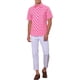 thumbnail image 2 of Camisa de Estilo Chic con Estampado de Lunares para Hombre, Cuello de Punta, Mangas Cortas, Camisas de Vestir Impresas, S Rosa, 2 of 6