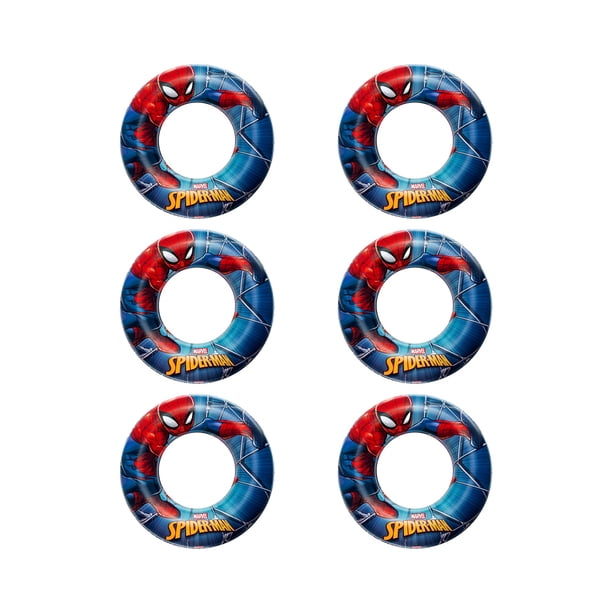 Dona Salvavidas Inflable Para Niños Spiderman Bestway Plástico PVC Pack 6 pz
