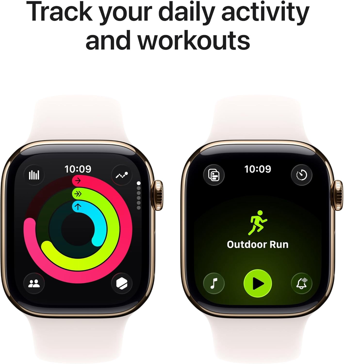 Apple Watch Series 11 [GPS + Cellular 46mm] Smartwatch with Gold Titanium Case with Light Blush Sport Band - M/L