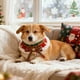thumbnail image 4 of Collar Navideño con Adorno para Perros y Gatos | Lazo Rojo de Algodón Suave Tejido a Mano con Cascabeles Dorados | Bufanda Festiva Ajustable para Cachorros, Gatitos, Conejos y Mascotas Pequeñas, 4 of 6