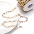 thumbnail image 3 of Cadena de clip ovalada de 10 yardas, eslabón de cadena de joyería plana de ancho para fabricación de joyas de pulsera de mujer DIY, 3 of 6