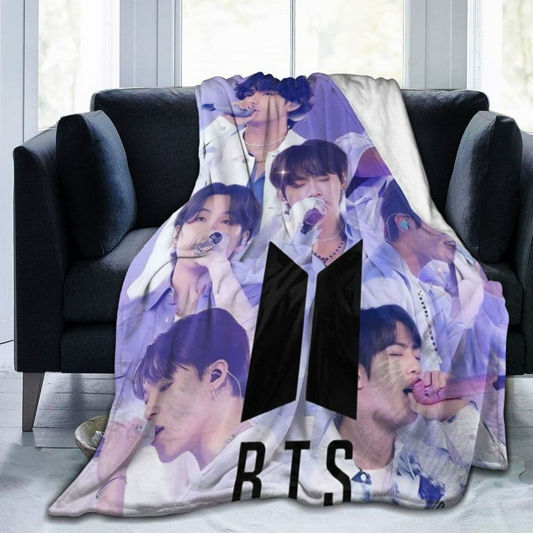 Bts Blanket Fuzzy Plush Bed Blanket Cozy Fluffy Air Condition
