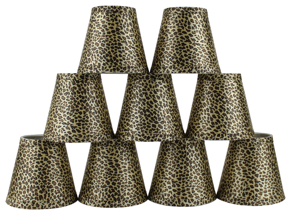 Urbanest Mini Chandelier Lamp Shades,Hardback,Cheetah,3"x6"x5",Set of 9 