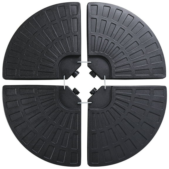 HomGarden 4PCS Heavy-Duty Cantilever Offset Patio Umbrella Round Base Water/Sand Fillable Plate Set