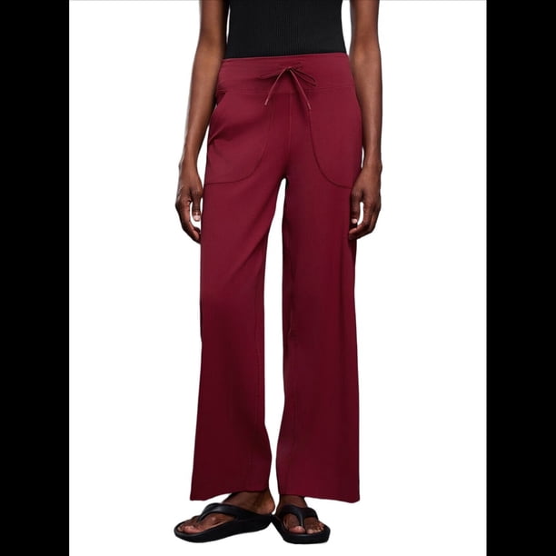 Pantalones Anchos y Cómodos para Mujer, con Bolsillos Grandes, para Fitness, Yoga y Deportes Casuales. Rojo M