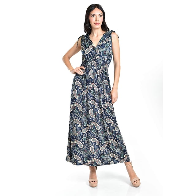 Vestido estampado de paisley Roman Fashion Juvenil 8802X-11 Azul marino CH
