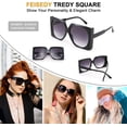 thumbnail image 5 of FEISEDY Vintage Big Square Sunglasses Women Fashion Large Shapes 100% UV400 Protection B2749, 5 of 9