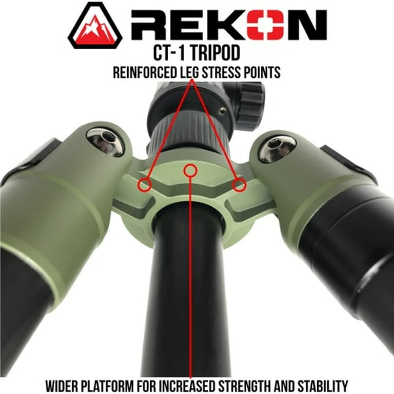 REKON Outdoor Gear™ CT-1 Compact Lightweight Carbon Fiber Tripod With Quick Release Plate BH-1 Ball Head