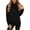 Black, variant on Womens Utility Jacket Cropped Button Front Stand Collar Casual Coat Outerwear