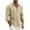 Khaki, variant on Guayabera Linen Shirts for Men Short Sleeve Button Down Shirt Hawaiian Shirt Hippie Summer Beach Vacation Shirts Khaki XL