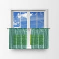 thumbnail image 1 of Silver Stars on Sheer Tinted Organza Café Tier Curtains Window Treatment Kitchen Home Décor, 1 of 12