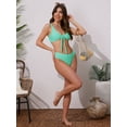 thumbnail image 5 of DARING DIVA Women's Lace Up Decoration Push Up Bikini Sets Medium Mint Green, 5 of 6