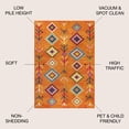 thumbnail image 4 of JONATHAN Y MOROCCAN HYPE 8 x 10 Area Rug, Tribal Love Geometric - Orange/Multi, MOH105C-8, 4 of 11