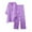 Purple, variant on Women's Fashionable Two Piece Suit Set with V Neck Blouse and Wide Leg Elastic Waist Trousers for Casual Streetwear Outfits