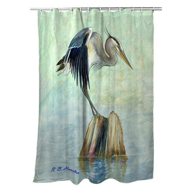 Betsydrake SH1175 71 x 74 Po Rideau de Douche Héron d'Équilibre
