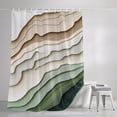thumbnail image 3 of Shower Curtains for Bathroom, Sage Green Ombre Waterproof Fabric Shower Curtain, Modern Abstract Geometric Art Decorative Bathroom Curtain for Bathtub, 66"x72", No Hooks Included, 3 of 9