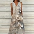 thumbnail image 2 of Women Dresses Party Elegant Summer Casual Dress Sleeveless Neck V Neck Long Dress Wedding Guest Cocktail Clubbing Dresses Evening Gowns, 2 of 5