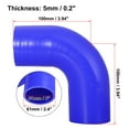 thumbnail image 3 of Vehicle 51mm 2" ID 90 Degree Elbow Coupler Silicone Hose Intercooler Tube Blue, 3 of 6
