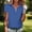 Blue, variant on Women's Half Zip Polo Shirt Short Sleeve Stand Collar Casual Golf Top