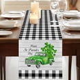 thumbnail image 3 of Table Runners 70 Inches Long Dress Scarves, St. Patrick's Day Farmhouse Coffee/Dining/Kitchen Table Decor, Holiday Table Runner, Spring Three Leaf Grass Truck Wood Plaid 13x70 Inch, 3 of 9