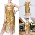 thumbnail image 2 of Sequins Tassels Flapper Dress Salsas Cha Cha Jazz Dance Costumes Fringe Dress, 2 of 17