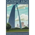 thumbnail image 2 of Art.com St. Louis, Missouri - Gateway Arch Lithography Style Stretched Canvas Print Wall Art by Lantern Press, 12" x 18", 2 of 4