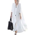 thumbnail image 1 of Xishao Mujer Cárdigan de Playa Blusa Larga de Verano Cubrir Bikini Camisola y Pareos Blanco Blanco Xishao ropa, 1 of 2