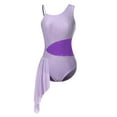 thumbnail image 3 of YEAHDOR Womens Ballet Gymnastics Leotard Sleeveless Rhinestones Wide Shoulder Strap Lyrical Dance Bodysuit Light Purple L, 3 of 7