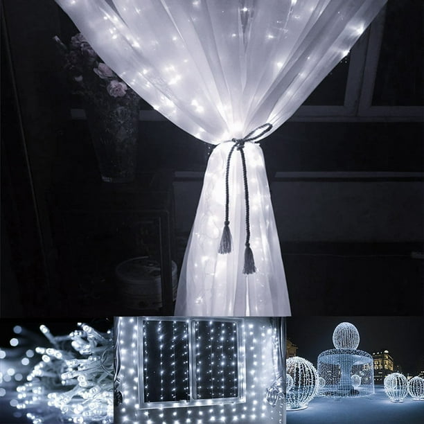 LUCKLED 306 LED Curtain lights String,Waterproof Safe Low ...