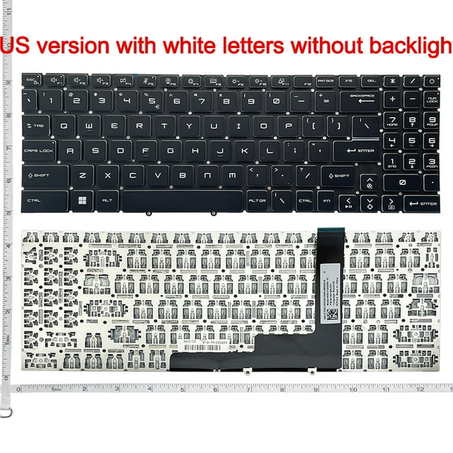 Clavier Rétroéclairé Anglais pour MSI Assault tank 2 Pro GP76 GE76 GL76 GL66 GF76 Katana GF66 Raider Creator Z16 MS-17L1 MS-17H3 MS-1 US Sans Rétroéclairage