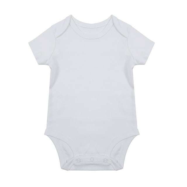 MIASHUI Cache-Couche à Manches Courtes Uni pour Bébé Unisexe Garçon Fille, Blanc, 3-6 Mois