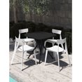 thumbnail image 1 of OFFIHO Set mesa Tonnati Negro + 4 sillas Kipali Blanco para exterior resistente a rayos UV de polipropileno, 1 of 12