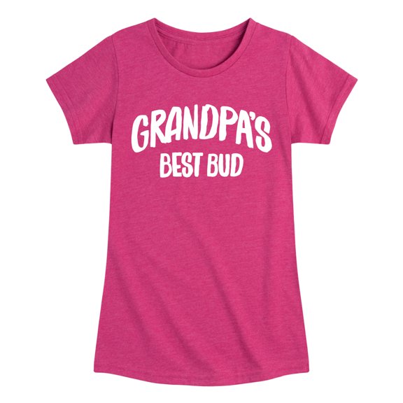 Instant Message - Grandpas Best Bud - Toddler & Youth Girls Short Sleeve Graphic T-Shirt